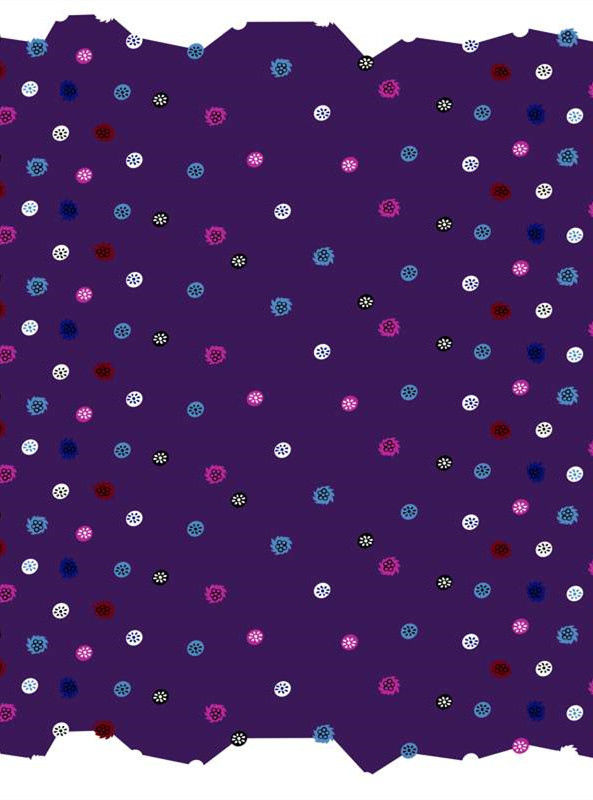 复古风紫色面料印花素材,适合服装设计的多彩小花图案