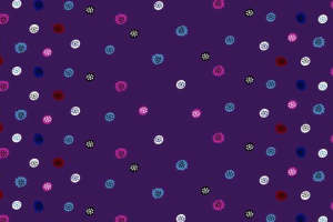 复古风紫色面料印花素材，适合服装设计的多彩小花图案