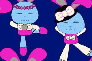 可爱卡通兔子面料印花图案 儿童服装印花设计素材