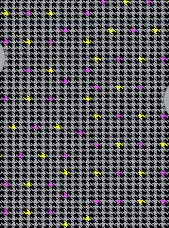 时尚千鸟格面料印花素材 撞色点缀服装印花设计灵感