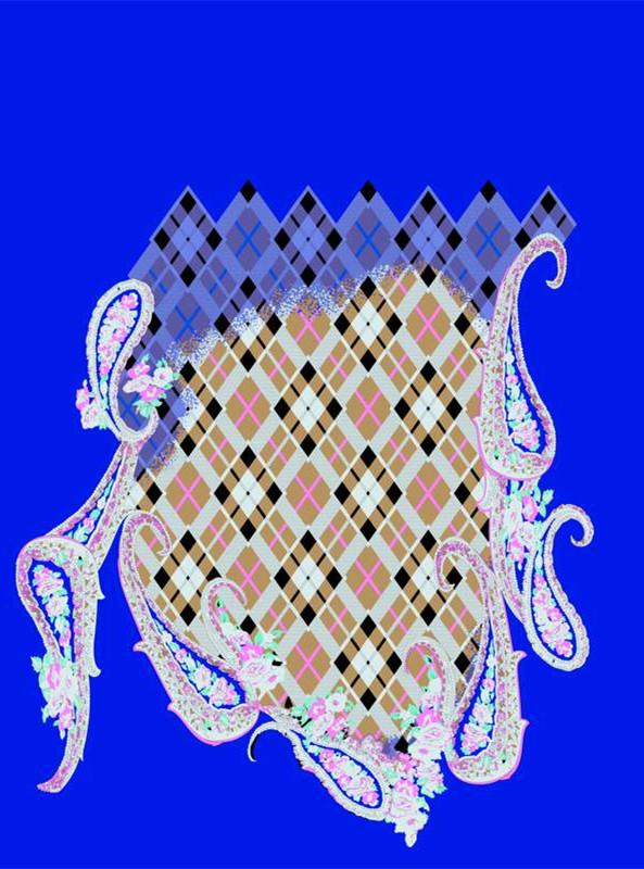 复古菱格佩斯利花卉面料印花素材