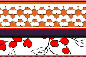 复古民族风面料印花素材 多色花卉与几何纹样服装印花设计