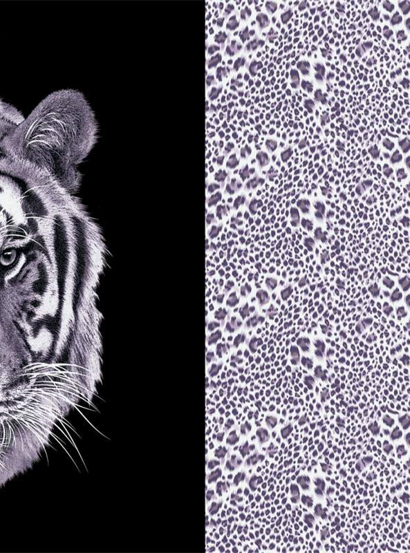 野性虎纹与豹纹融合的面料印花设计素材