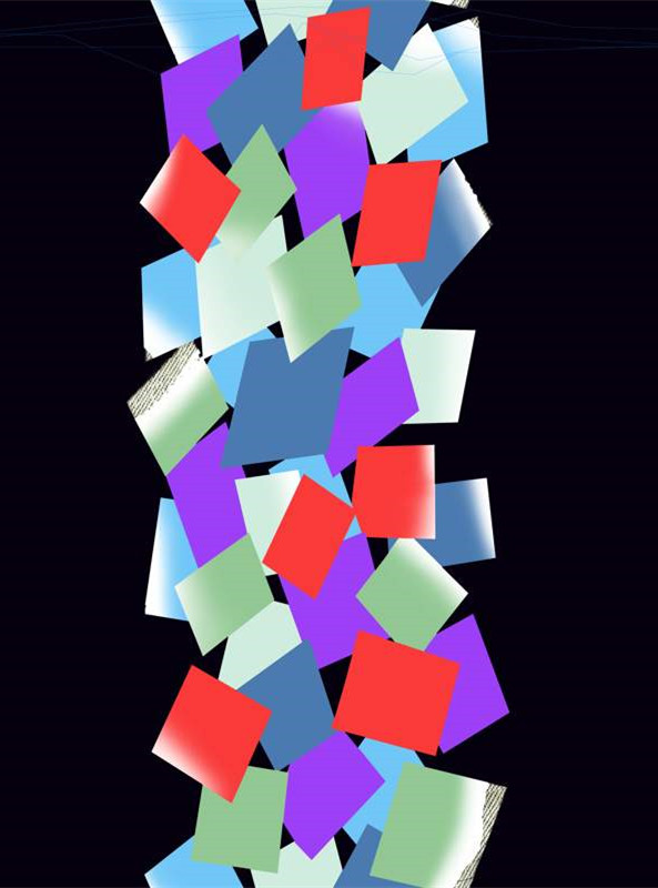 现代抽象色块组合 时尚面料印花设计素材