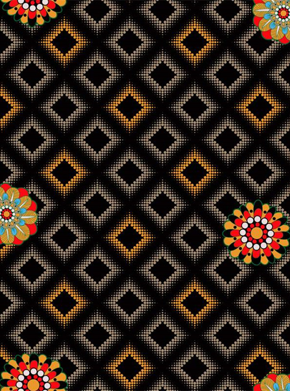 民族风几何花卉面料印花素材 服装定制首选