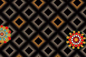 民族风几何花卉面料印花素材 服装定制首选