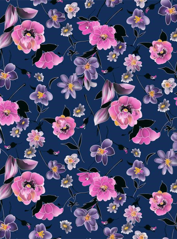 复古花卉面料印花设计 服装印花素材推荐