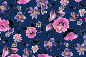 复古花卉面料印花设计 服装印花素材推荐