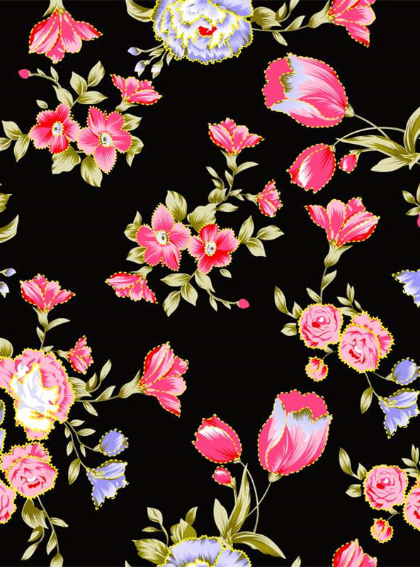 复古花卉面料印花素材 浪漫主义服装印花设计