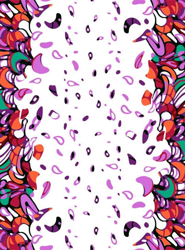 艺术感撞色花型 时尚服装印花面料素材推荐