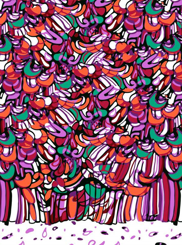 活力撞色抽象花型 创意面料印花素材推荐