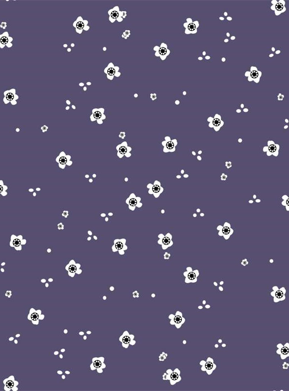 复古紫底白花纹理 清新简约服装印花素材推荐