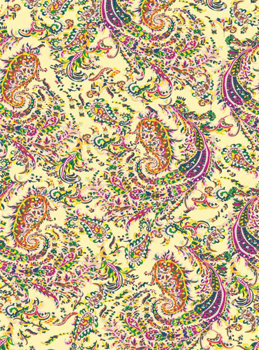 复古佩斯利花纹面料印花素材,适用于服装印花设计