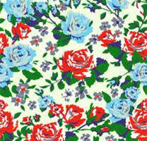 复古红蓝花卉面料印花素材，打造时尚服装印花设计