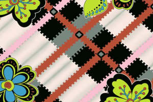 复古格纹花卉服装印花 时尚面料印花素材推荐