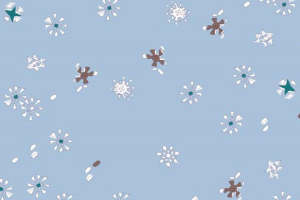清新蓝底雪花图案面料印花素材