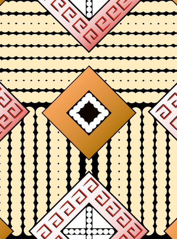 民族风几何图案面料印花 服装印花设计素材