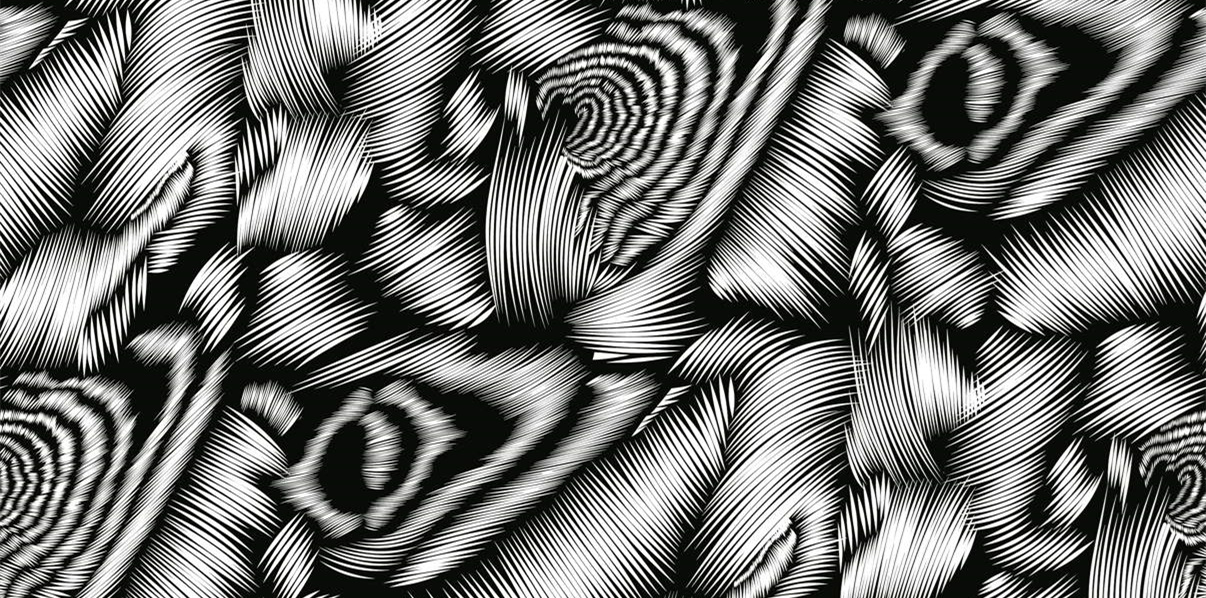 时尚抽象线条面料印花素材,适用于服装印花设计