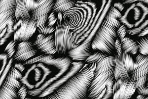 时尚抽象线条面料印花素材，适用于服装印花设计