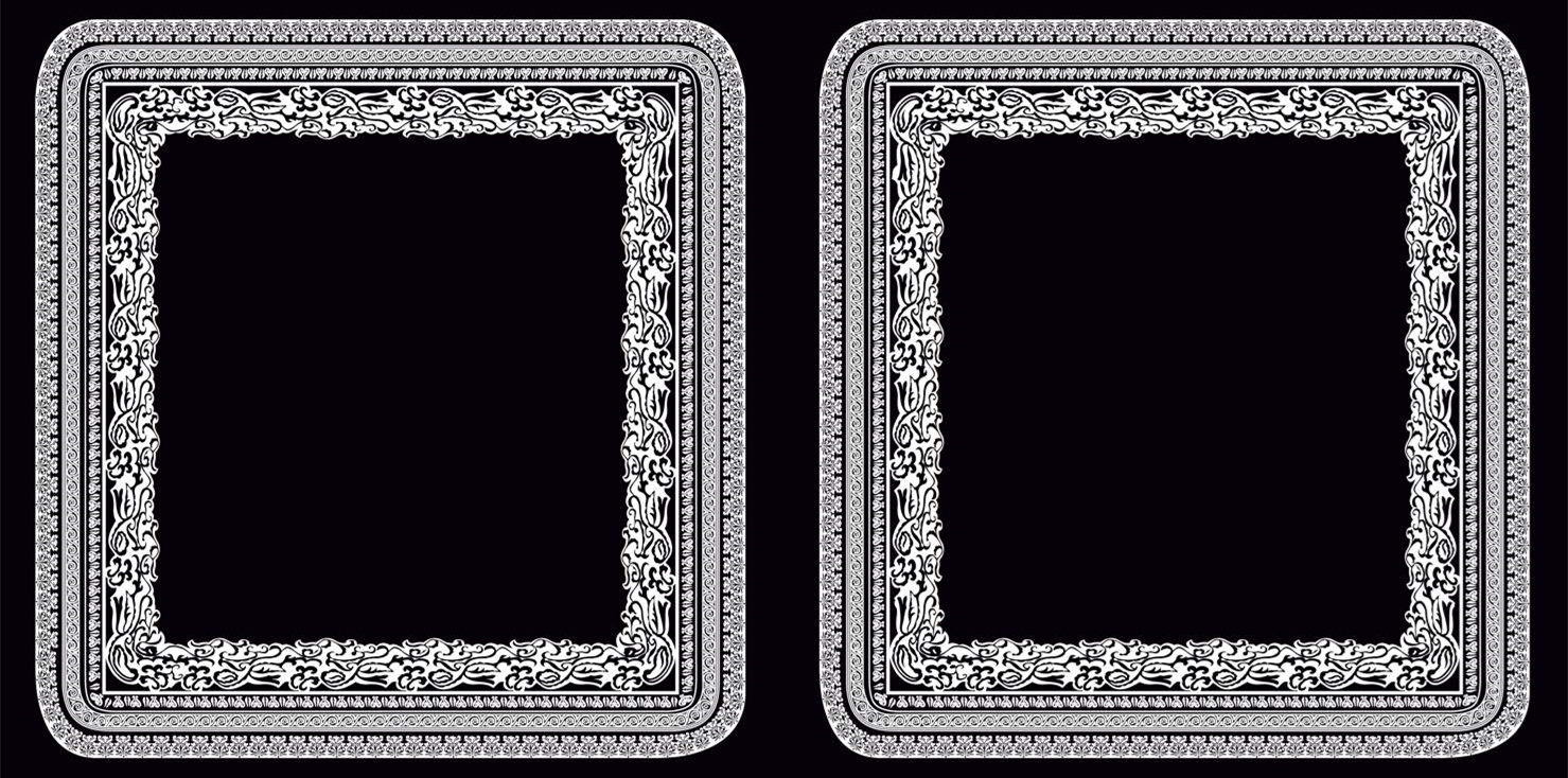 复古巴洛克风服装印花素材 精美边框设计