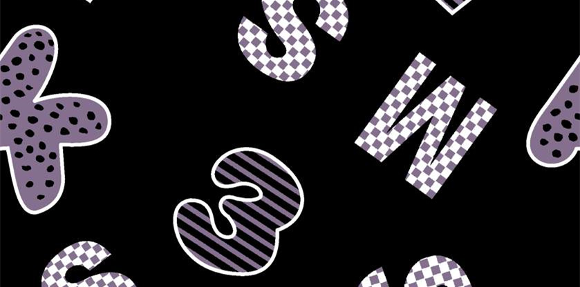 时尚潮流感字母面料印花素材 服装印花设计必备