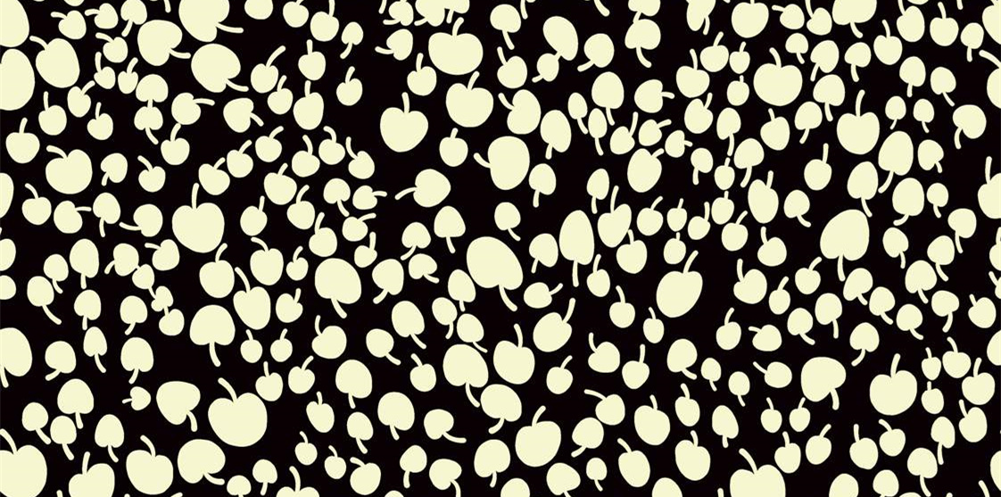 简约苹果纹样面料印花 时尚服装印花素材推荐