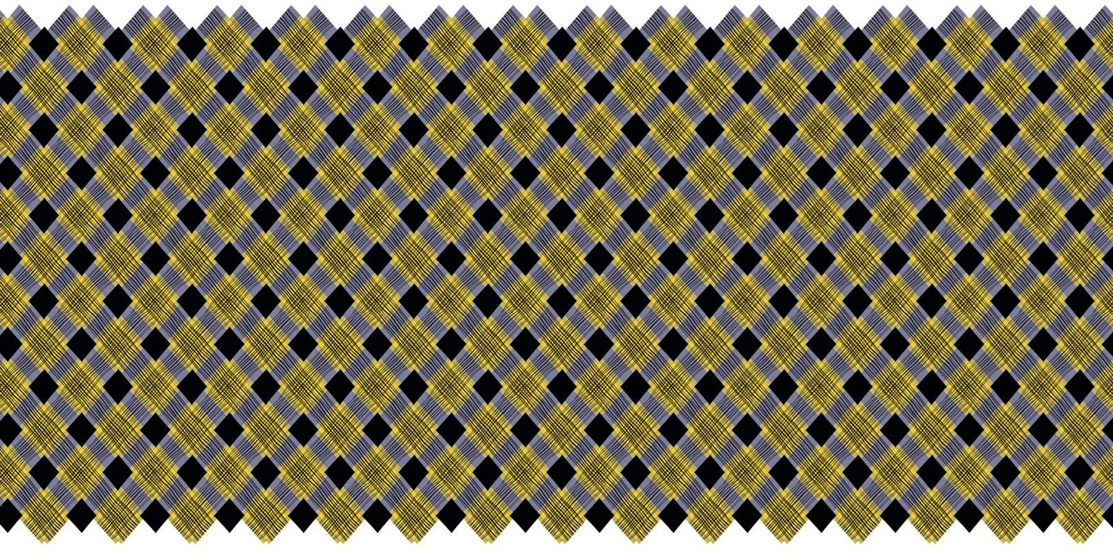 经典黄黑菱格纹面料印花 服装印花设计必备素材