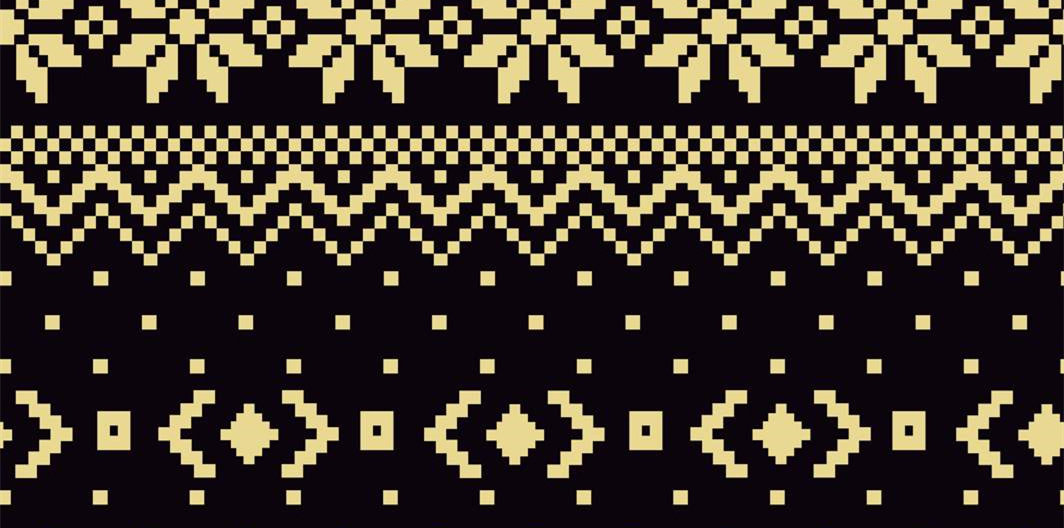 复古像素风面料印花素材,适用于服装设计的经典几何纹样