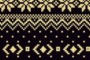 复古像素风面料印花素材，适用于服装设计的经典几何纹样