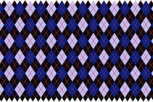 经典蓝黑菱格纹面料印花，时尚服装印花设计素材