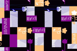 时尚几何花卉面料印花 创意服装印花设计素材