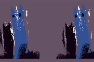 复古蓝调猫头鹰图案 服装印花面料素材推荐