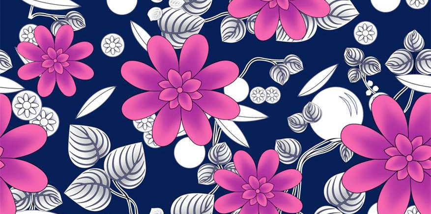 时尚花卉面料印花设计,适用于服装印花素材