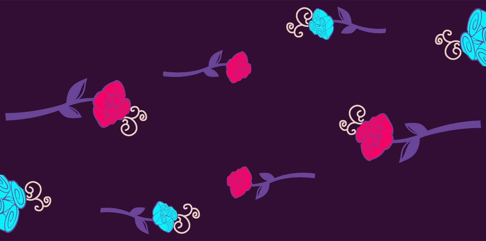 复古紫底花卉面料印花素材 时尚服装印花设计灵感