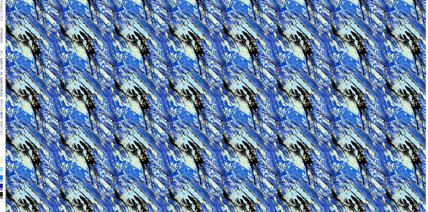 时尚蓝调抽象花卉面料印花素材 服装印花设计灵感