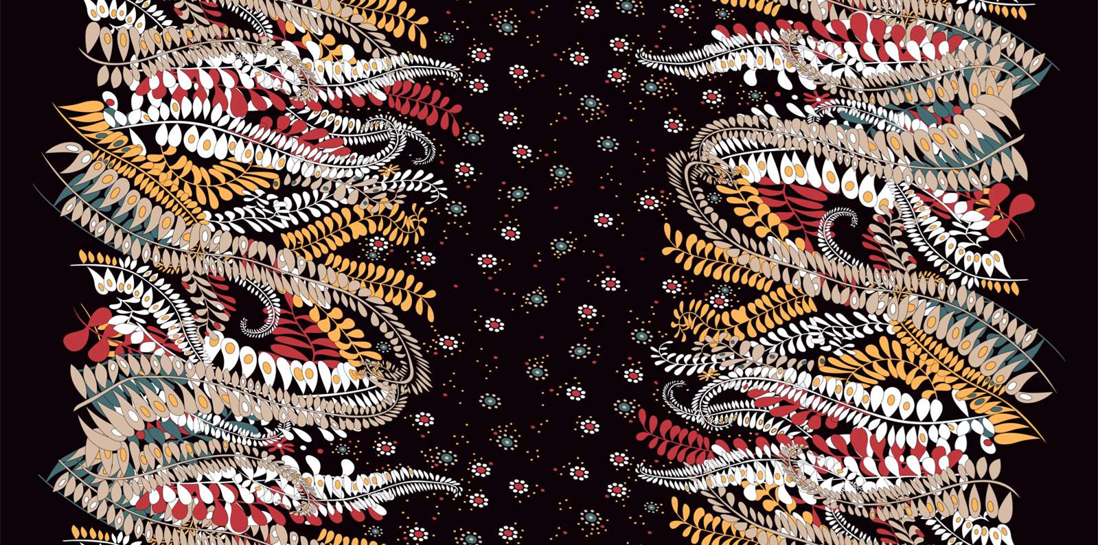 复古民族风面料印花设计,适用于服装印花的高清素材