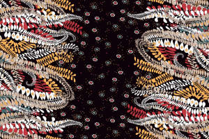 复古民族风面料印花设计，适用于服装印花的高清素材