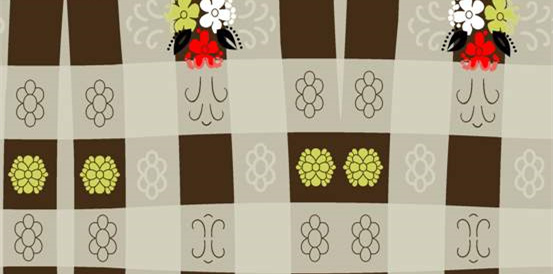 复古方格花卉面料印花 服装印花设计素材推荐
