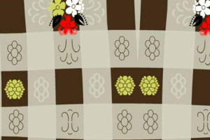 复古方格花卉面料印花 服装印花设计素材推荐