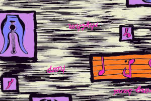 复古音乐风面料印花素材，打造独特服装印花设计