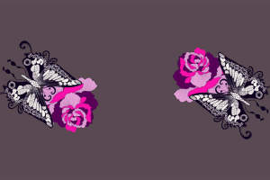 复古蝴蝶花卉面料印花 时尚服装印花设计素材