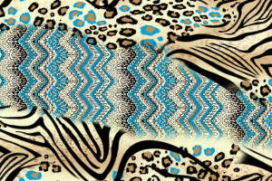 潮流动物纹与几何拼接的服装印花素材设计