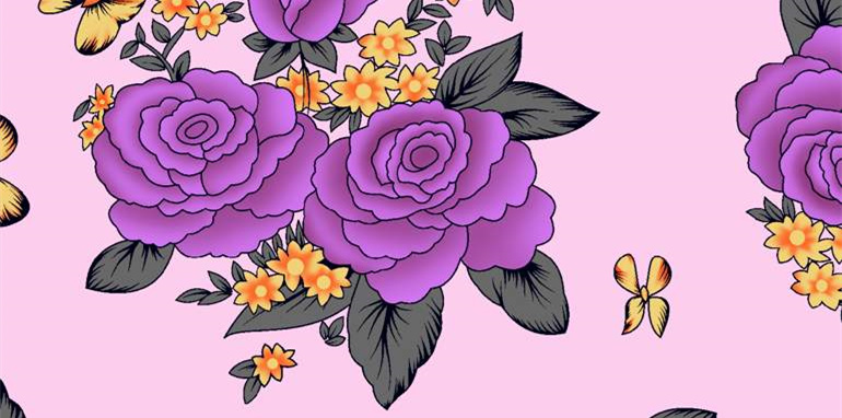 复古花卉面料印花素材 时尚服装印花设计灵感