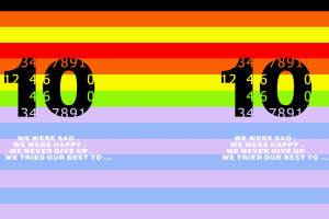 彩虹条纹数字10 潮流服装印花素材推荐