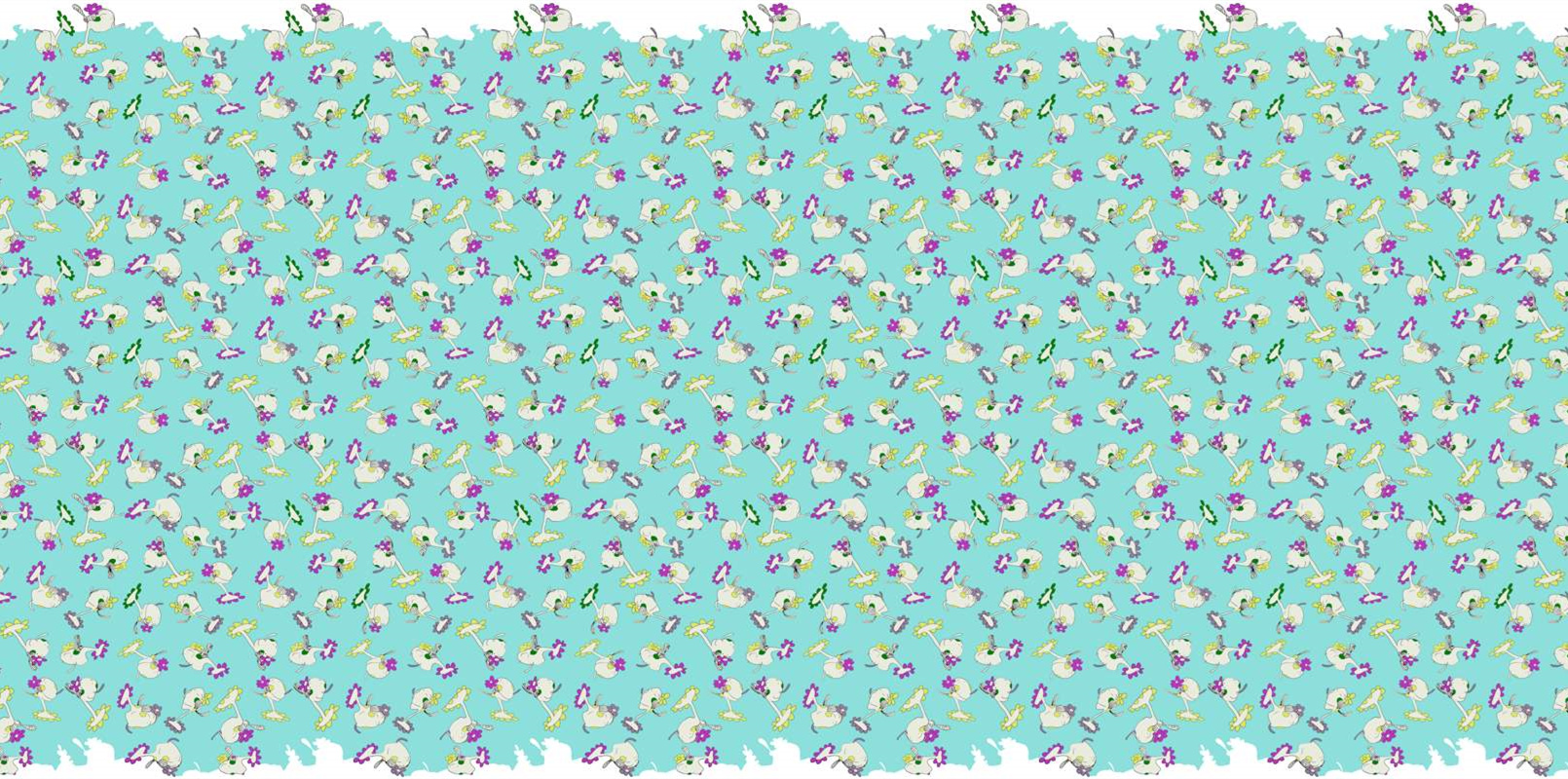 清新童趣卡通动物面料印花 服装印花素材推荐