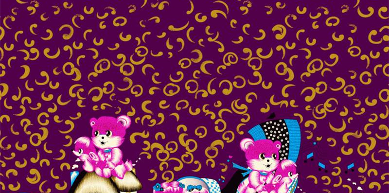 童趣小熊主题服装印花面料设计素材