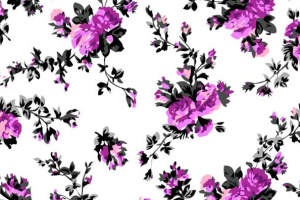 紫黑复古花卉服装印花素材，打造优雅面料设计灵感