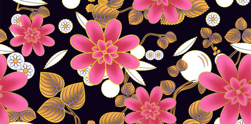 复古花卉面料印花素材 高端服装印花设计灵感