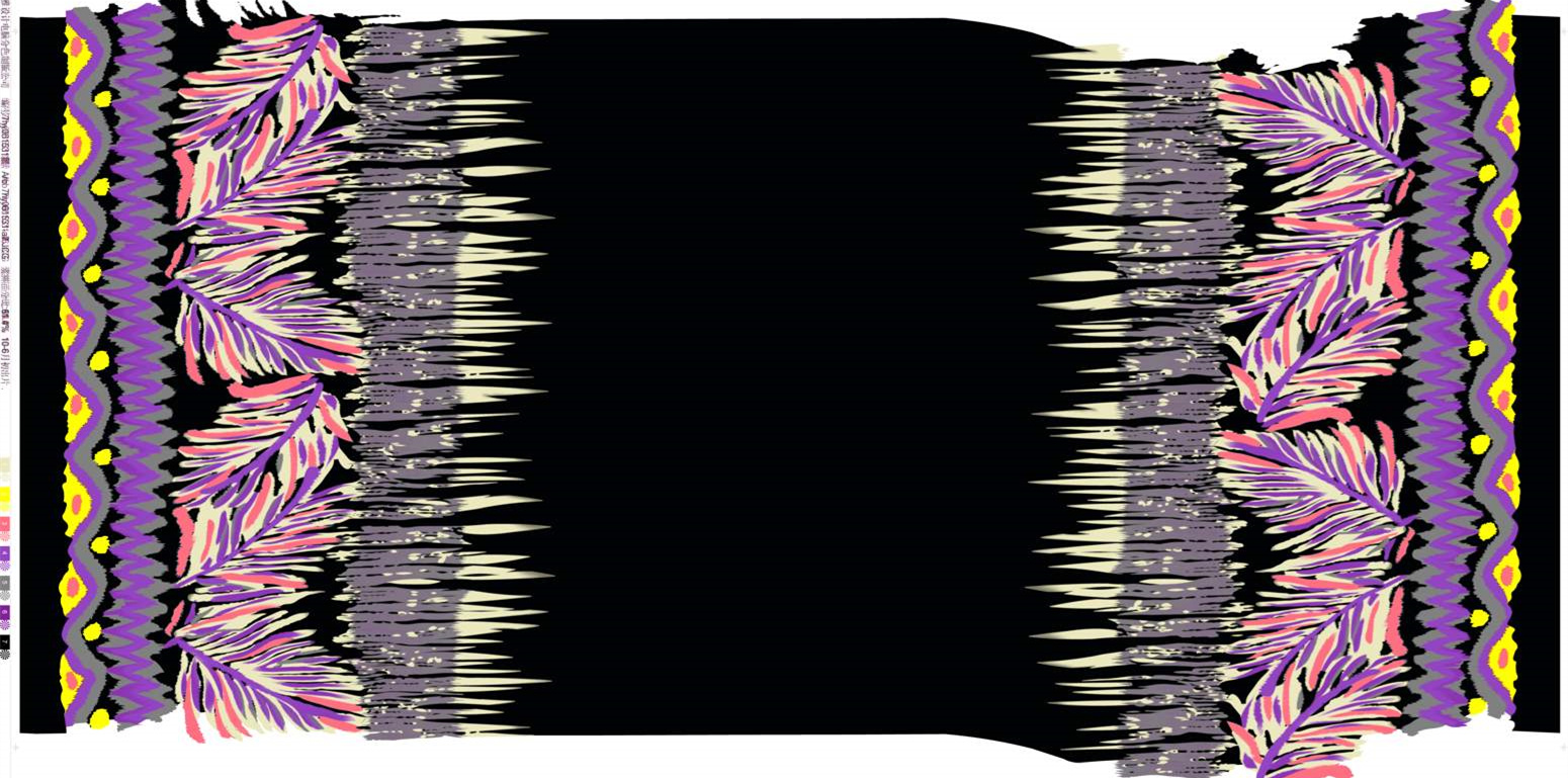 复古风羽毛纹理服装印花素材