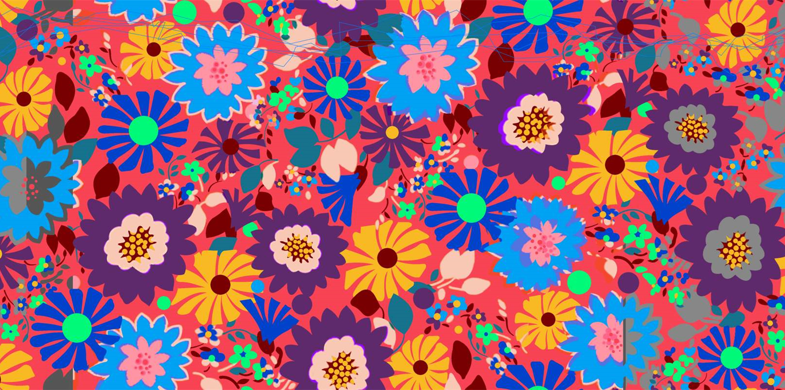 活力花卉面料印花设计 时尚服装印花素材推荐